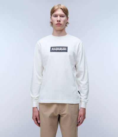 S-BOX LOGO LS WHITE HERON